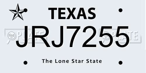 JRJ7255 Texas License Plate