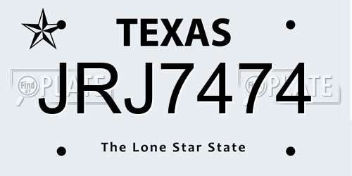 JRJ7474 Texas License Plate