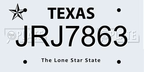 JRJ7863 Texas License Plate