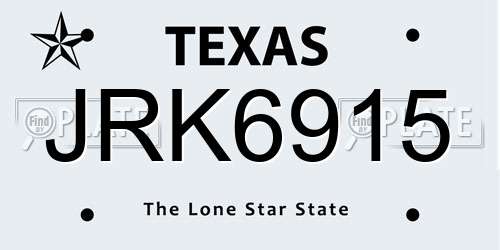 JRK6915 Texas License Plate