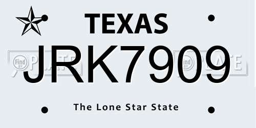 JRK7909 Texas License Plate