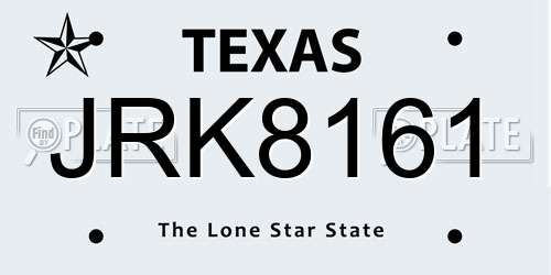 JRK8161 Texas License Plate