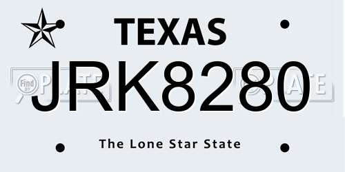 JRK8280 Texas License Plate