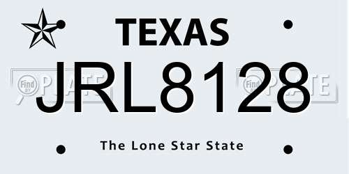JRL8128 Texas License Plate