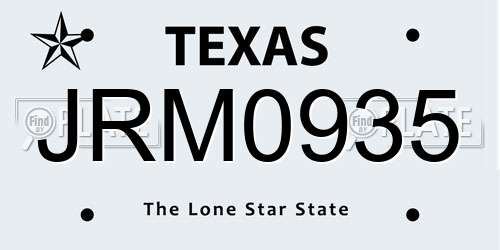 JRM0935 Texas License Plate