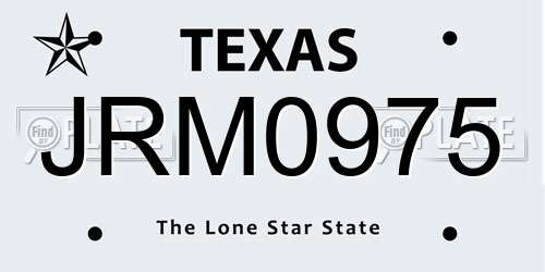 JRM0975 Texas License Plate