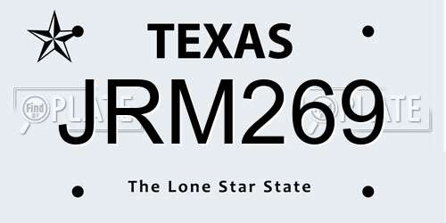 JRM269 Texas License Plate