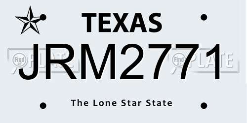 JRM2771 Texas License Plate