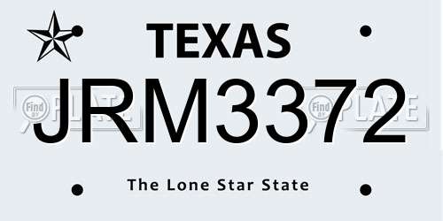 JRM3372 Texas License Plate