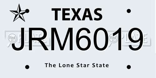 JRM6019 Texas License Plate