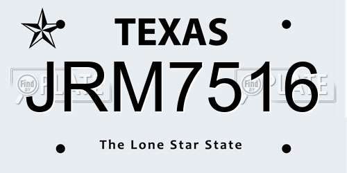 JRM7516 Texas License Plate