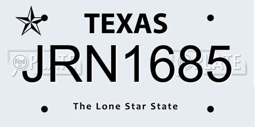 JRN1685 Texas License Plate