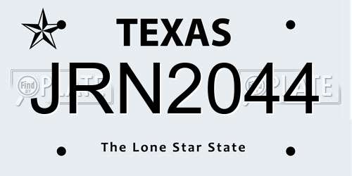 JRN2044 Texas License Plate