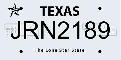 JRN2189 Texas License Plate