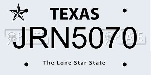 JRN5070 Texas License Plate