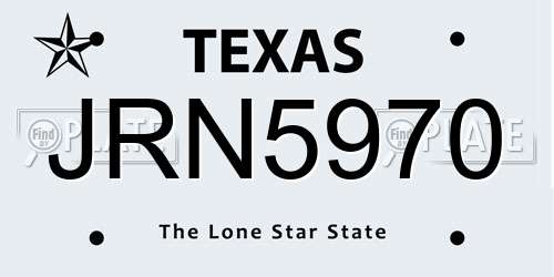 JRN5970 Texas License Plate