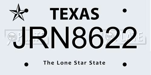JRN8622 Texas License Plate