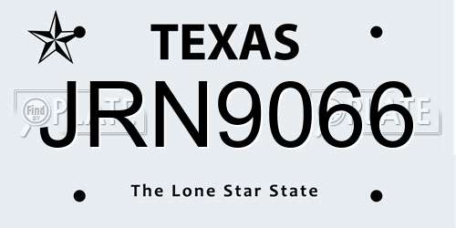 JRN9066 Texas License Plate