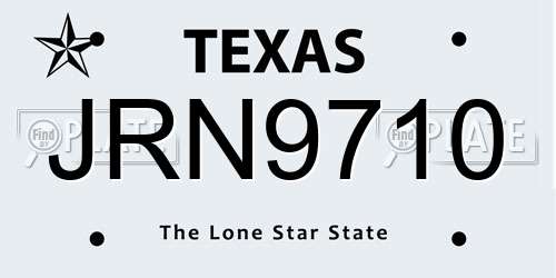 JRN9710 Texas License Plate