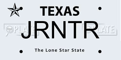 JRNTR Texas License Plate