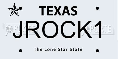 JROCK1 Texas License Plate