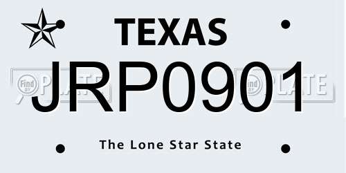 JRP0901 Texas License Plate