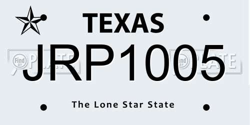 JRP1005 Texas License Plate