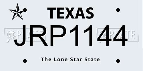 JRP1144 Texas License Plate