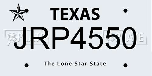 JRP4550 Texas License Plate