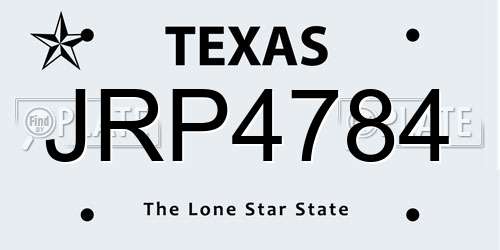 JRP4784 Texas License Plate