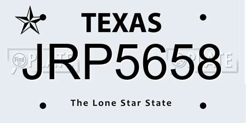 JRP5658 Texas License Plate