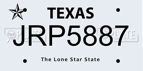 JRP5887 Texas License Plate