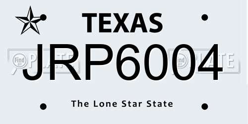 JRP6004 Texas License Plate