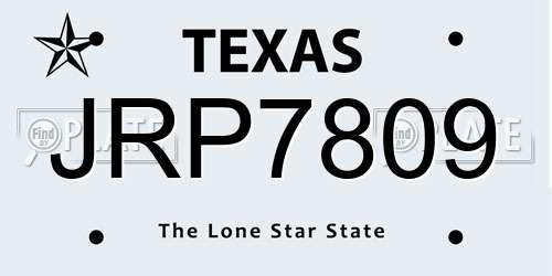 JRP7809 Texas License Plate