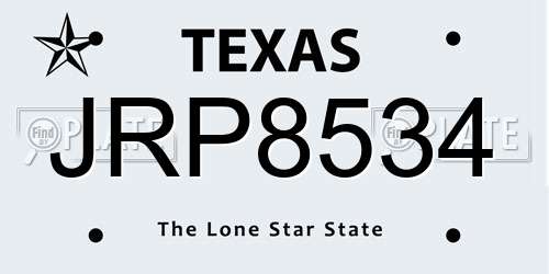 JRP8534 Texas License Plate