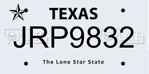 JRP9832 Texas License Plate