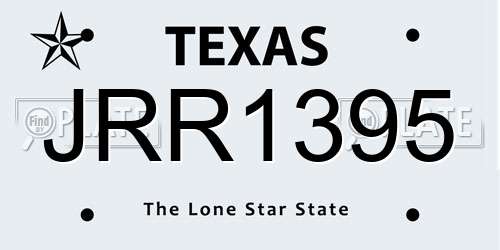 JRR1395 Texas License Plate