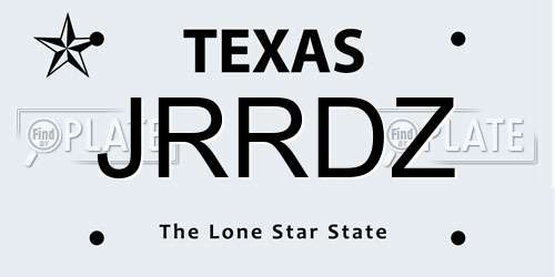 JRRDZ Texas License Plate