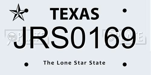 JRS0169 Texas License Plate