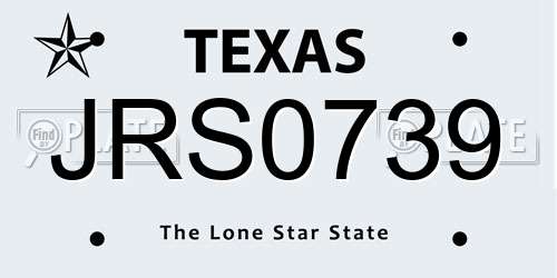 JRS0739 Texas License Plate