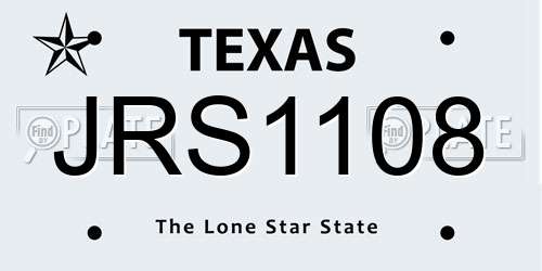 JRS1108 Texas License Plate