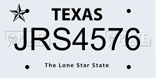 JRS4576 Texas License Plate