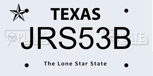 JRS53B Texas License Plate