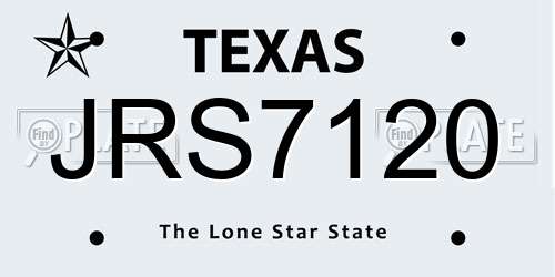 JRS7120 Texas License Plate