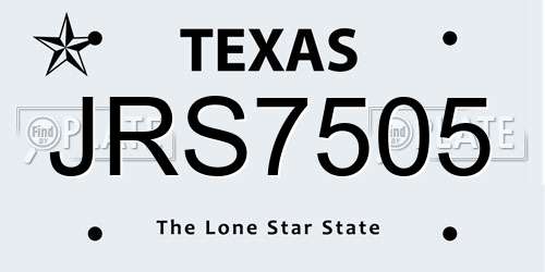 JRS7505 Texas License Plate