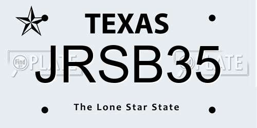 JRSB35 Texas License Plate