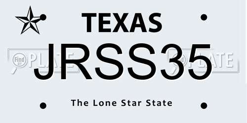 JRSS35 Texas License Plate