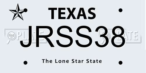 JRSS38 Texas License Plate