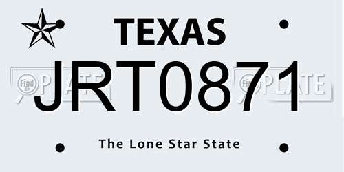 JRT0871 Texas License Plate