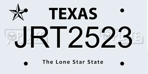 JRT2523 Texas License Plate